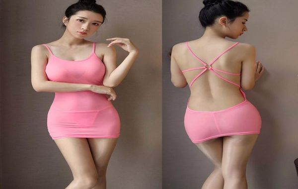 

women backless bandage micro mini dress ice silk sheer tight pencil cute dress stripe bodycon solid transparent mini f211802860, Black;gray