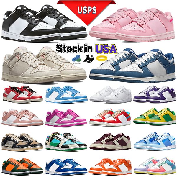 

designer low casual shoes local warehouse mens womens shoe white black panda grey fog og sneakers triple pink unc chunky argon men stock in
