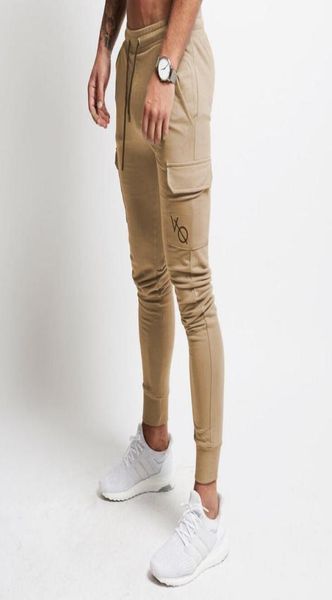 

men039s pants fitness skinny trousers spring elastic bodybuilding gyms pant workout track bottom pants men joggers sweatpants9716984, Black