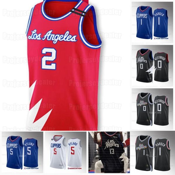 

clippers basketball 2023-24 city jerseys college james 1 harden russell 0 westbrook leonard bones hyland ivica zubac nicolas batum paul geor, Black
