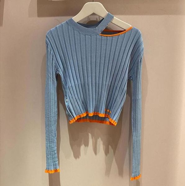 

508 2021 spring summer brand same style sweater long sleeve crew neck fashion womens clothes womens blue pullover liy4581818, White;black