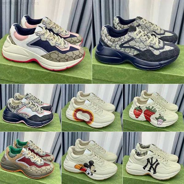 

luxury chaussures ladies shoe rhyton platform sneakers designer shoes beige men women trainers for womens designers vintage sneaker with, Black