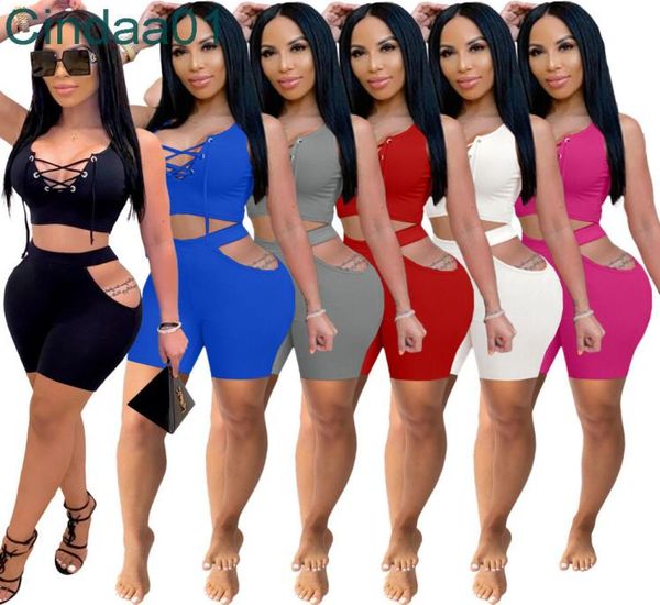 

women tracksuits two pieces set designer bandage hollow out slim solid color jogger sets yoga outfits plus size sportwear2727019, Gray