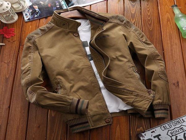 

2020 jacket men spring autumn cotton windbreaker men039s jackets cargo flight jacket male clothes m5xl winter19862723, Black;brown