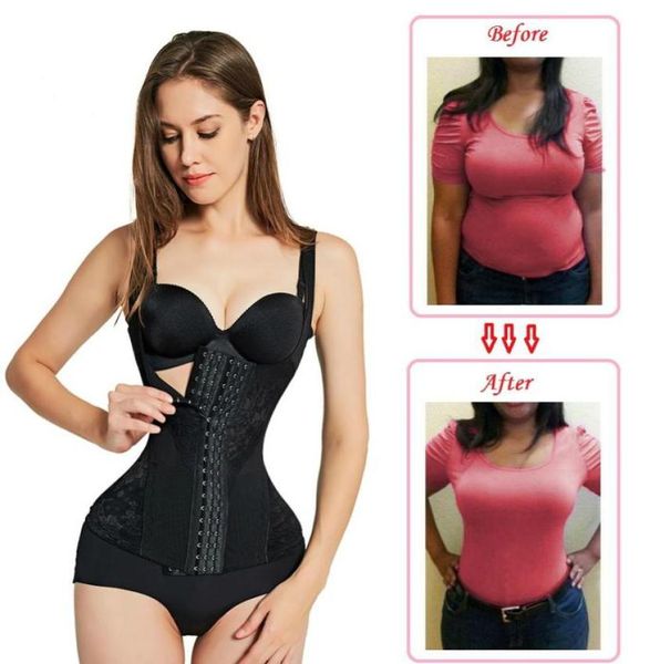 

corset underbust waist trainer bustier corset plus size women corselet slimming tummy shaper girdle waist cincher8515526, Black;white