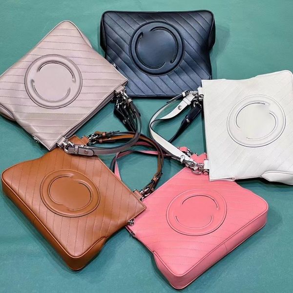 

handbag gg large capacity blondie tote women shopping shoulder bags solid color bag letter leather travel handbags silver hardware chain pur