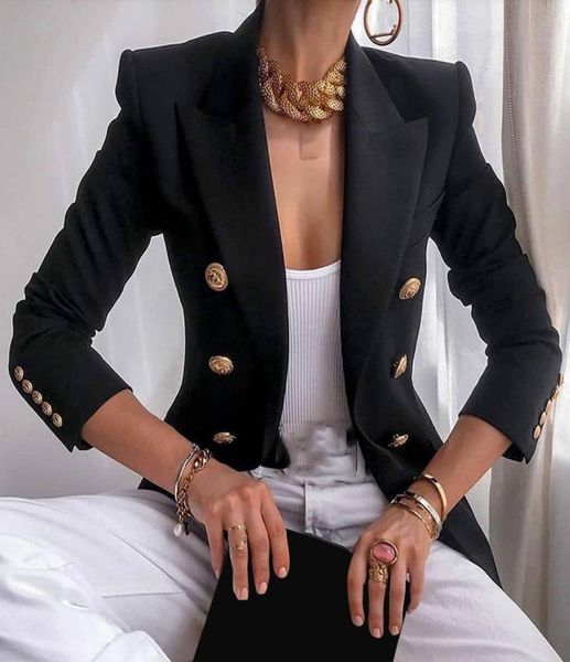 

women039s jackets elegant business office work women lady solid button suit jacket coat outwear slim v neck autumn suitwomen01685948, Black;brown