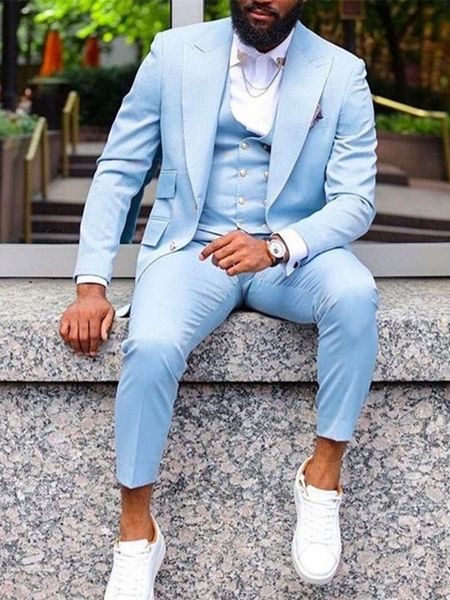 

customize tuxedo two buttons handsome peak lapel groom tuxedos men suits wedding/prom/dinner man blazer jacket ptwo buttonsants tie vest w12, Black;gray