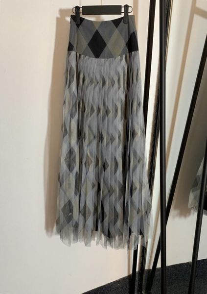 

129 2021 spring summer dress long skirt empire womens skirt high green gray red quality brand same style mid calf s m l1940609, Black