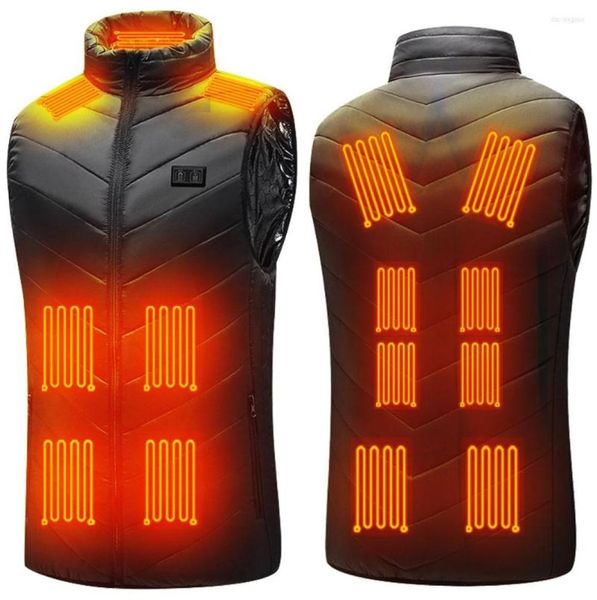 

men039s vests 15 places heated vest men women usb charging jacket heating clothes outdoor sports winter9334117, Black;white