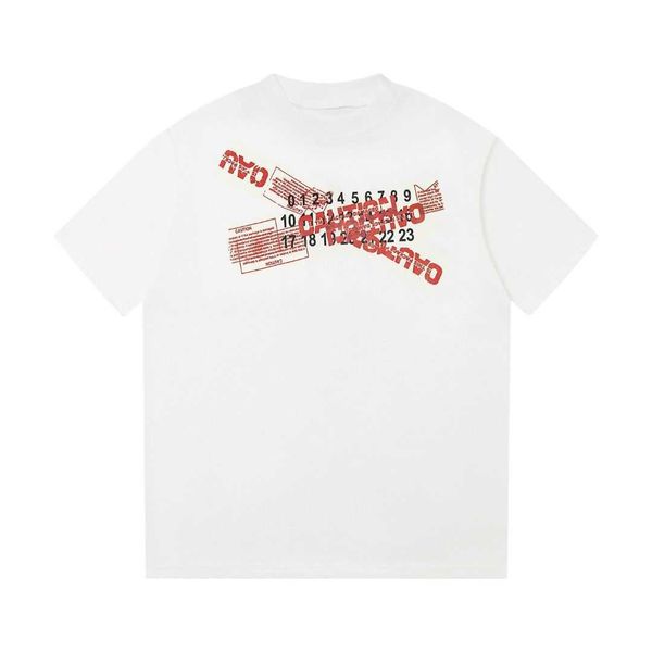 

new designer t summer shirt margielas mm6 23ss margiel magilla adhesive tape printing couple loose fashion short sleeve m7gq eu3c, White;black