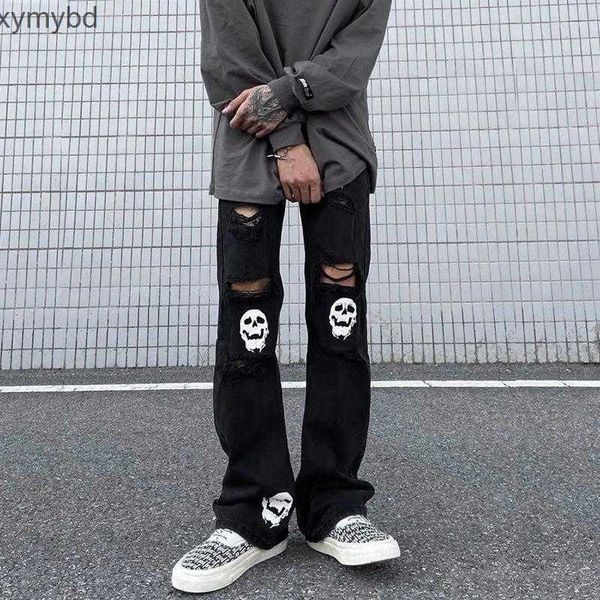 

men's jeans harajuku personalized print cargo for men korean streetwear y2k pants male clothes trousers style pant mens designer, Blue