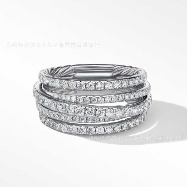 

Designer DY Ring Luxury Top 925 Sterling Silver Multi layered Zircon Ring Accessories Jewelry High quality high-end fashion romantic Valentine's Day gift AA