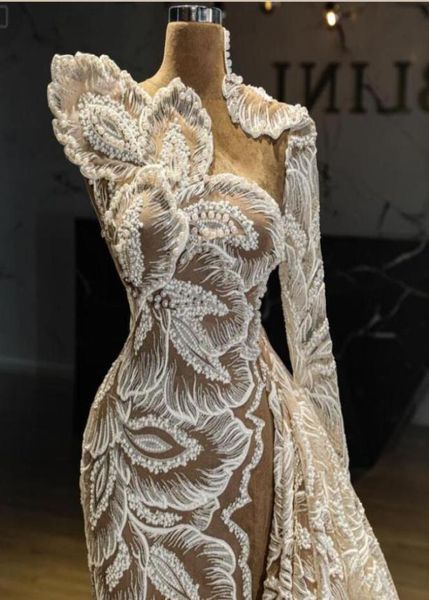 

evening dress women cloth long one shoulder lace pearls mermaid with trail kylie jenner kim kardashian libourjoisie9062205, Black;pink