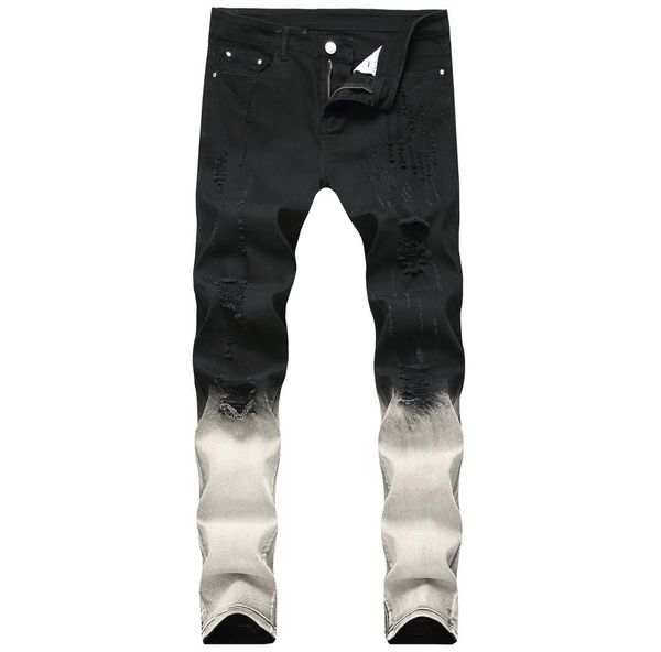 

men039s jeans mens fashion style color matching casual pants men slim fit denim biker for asian size4217436, Blue