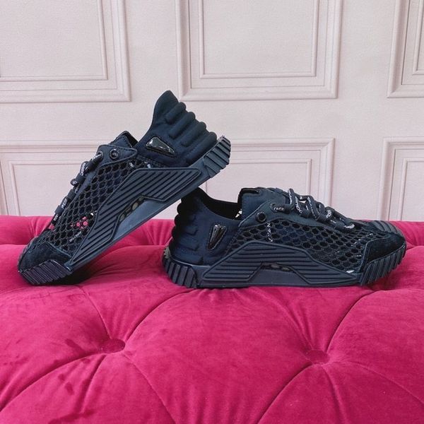 

2023 designer casual white shoes sneakers casual shoes sneakers women's flats platform shoes white women lace up men size35-41 fd220702, Black