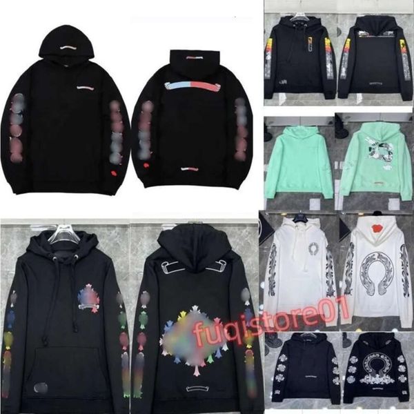 

designer mens hoodies designer chrome winter sweatshirts heart hoodie ch long sleeve jacket loose coat hooded hoody men woman hip hop511, Black