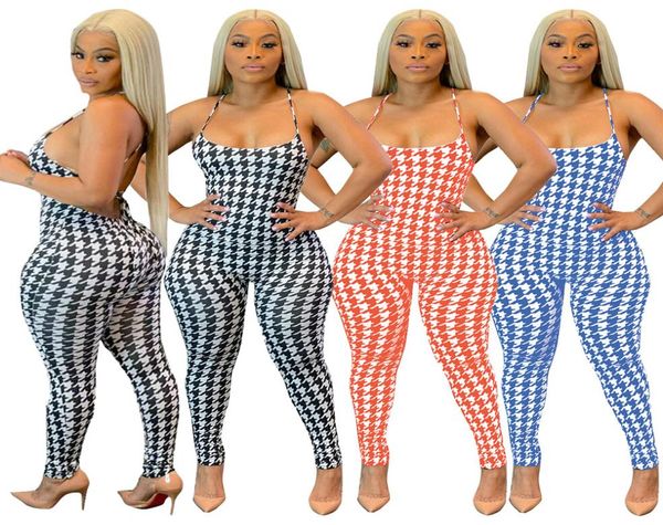 

women yoga jumpsuits rompers slim backless wrap bosom plaid jumpsuit onepiece womens fitness sweatpants ladies night club de1935368, Black;white