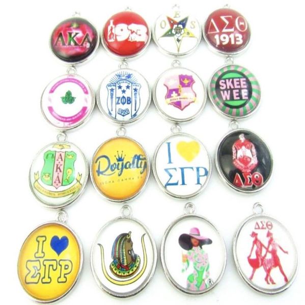 

mix style 18mm glass aka zeta phi beta sorority charms pendant jewelry stainless steel charm fit diy bracelet necklace accessories4599627, Bronze;silver