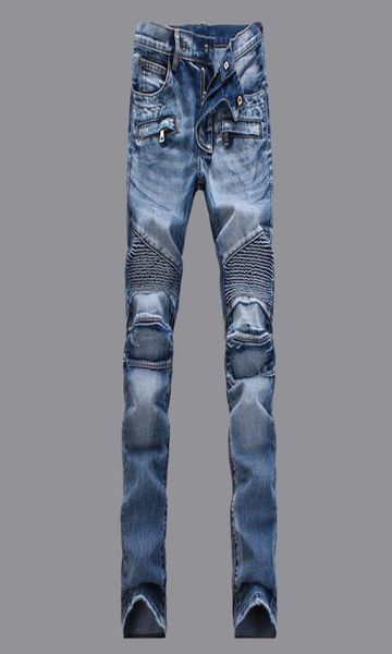 

jeans for men plus size jeans design jeans moto biker make old frayed zipper fly hole biker rock revival patchwork sweatpants carg2962502, Blue