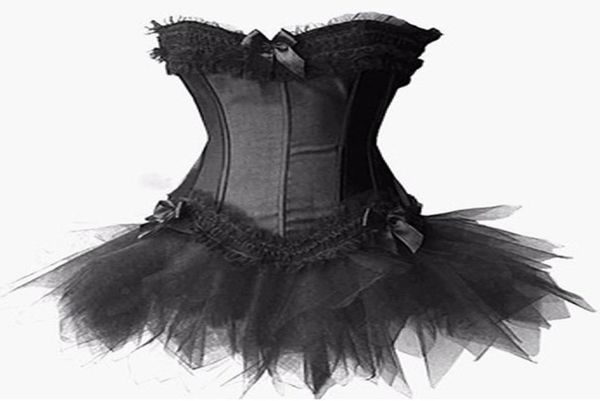 

wholewomen fancy corset dress overbust corsets and bustiers mit tutu dress halloween party costumes9902308, Black;white