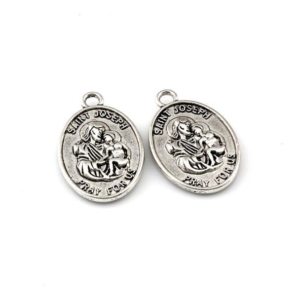

other 100pcs alloy saint joseph pray for us charm pendants for jewelry making bracelet necklace diy accessories 18x28mm a439