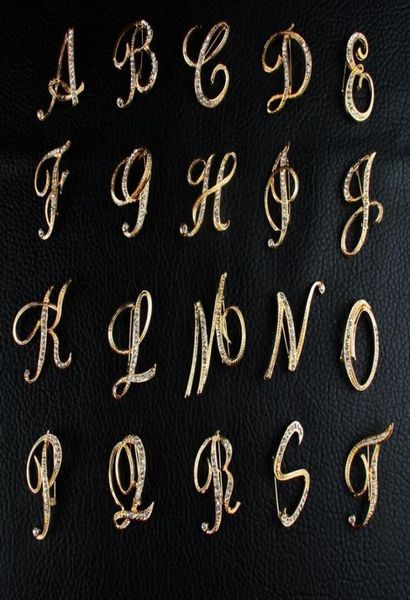 

fashion 26 english letter brooch pins sparkling crystal silver plated alphabet brooch8698323, Gray