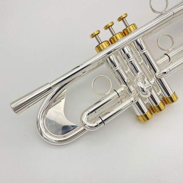 

b-flat professional trumpet brass silver-plated gold-plated buttons streamlined weighted three-tone trumpet instrument horn
