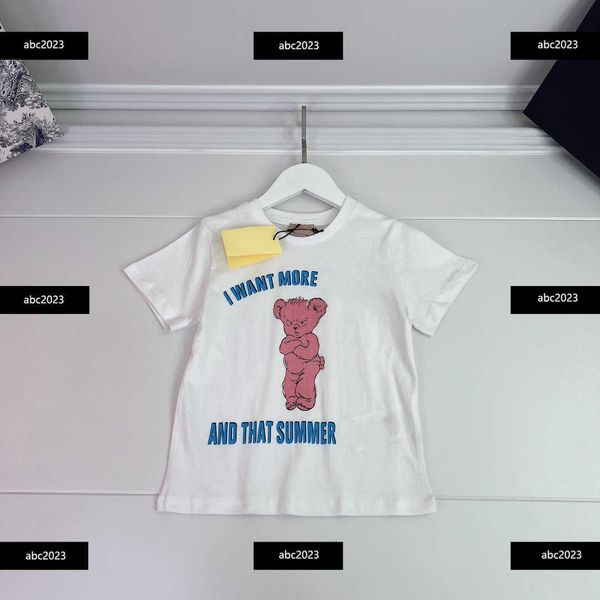 

new kids short sleeve baby t-shirt child clothing angry bear print summer round neck new arrivals size 100-160 cm feb24, Blue