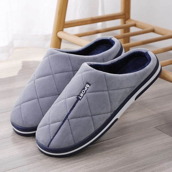 

slippers size 47-50 big size slippers autumn winter men's cotton slippers large size home cotton shoes warm men slippers shoes 230829, Black