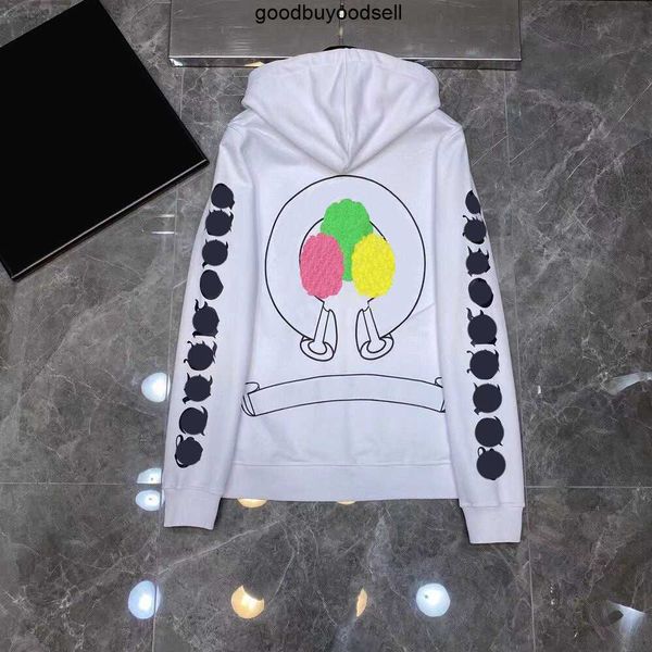 

men's hoodies sweatshirts mens chrome hoodies designer winter sweatshirts heart hoodie ch long sleeve zipper jacket loose coat hooded h, Black