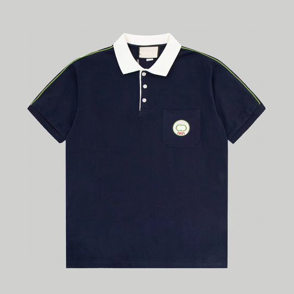 

men's plus tees & polos round neck embroidered and printed polar style summer wear with street pure cotton f32dg, Black;brown