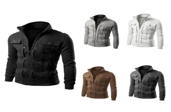 

mens pure color jacket slim fit lapel cardigan fashion casual comfortble zipper warm jacket male coat4842207, Black;brown