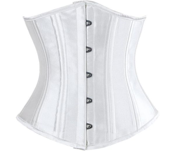 

classic lace up 26 spiral steel boned satin underbust corset shaper women039s fashion slimming corselete waist cincher xxsxxl8069549, Black;white