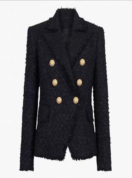 

90 4xl 2022 autumn women039s jackets black long sleeve lapel neck tweed button women039s mansha3989309, Black;brown