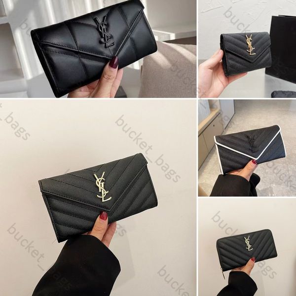 

designer cassandre card holder envelope handbags qualited purse in grain de poudre embossed leather flap wallets plain purse clutch bag, Brown;gray