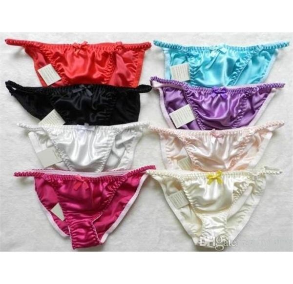 

lady new fine string 100 silk bikinis women039s panties sizes  l xl xxl 8piecelot ao7z2939757, Black;pink