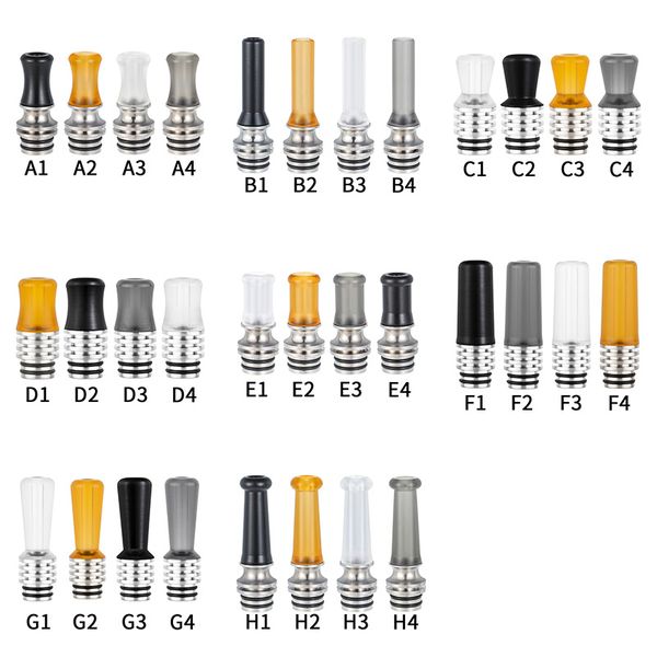 

1pcs long drip tip 510 mtl heat sink mouthpiece stainless steel pc pom pei small caliber straw joint