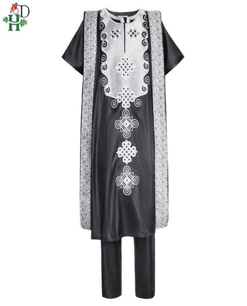 

ethnic clothing hd african agbada for men robe shirt pants 3 pcs set 2021 dashiki embroidery ensemble homme wedding fashion attir4075173, Red