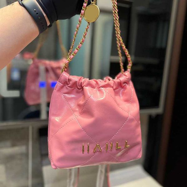 

womens designer classic c quilted pink 22 mini shopping bags round leather strap gold metal matelasse chain crossbody shoulder handbags coin