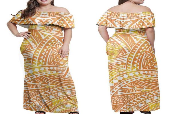 

casual dresses nopersonality 2021 selling women off shoulder long samoan tribal pattern ladies bodycon dress ropa6435821, Black;gray