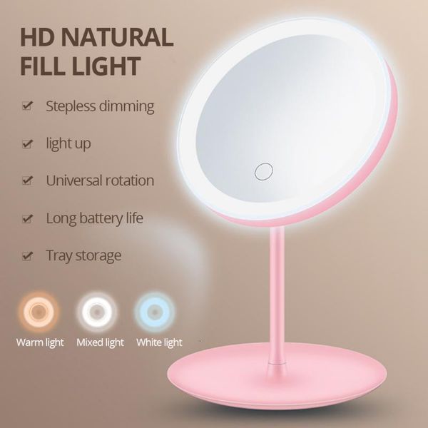 

compact mirrors led lighting makeup mirror deskfill light deskfolding beauty mirror home dormitory rechargeable detachable mirrors 230829