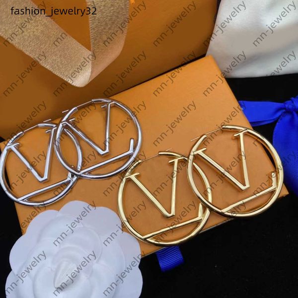 

5cm ladies large 18k gold hoop earrings. luxurious classic orrous designer earrings. designer jewelry valentine's day wedding gifts for, Golden;silver