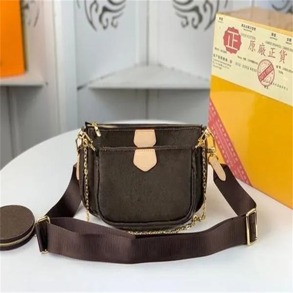 

women bags handbag multi pochette shoulder messenger cross body bag original box date code purse clutch serial number 3pcs