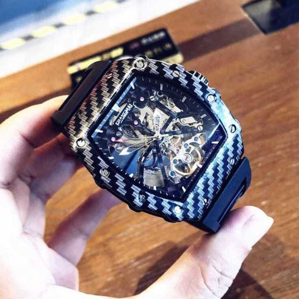 

milles watches richads mille 2023 new richad hollow out automatic tourbillon mens personalized waterproof glow wrist, Slivery;golden