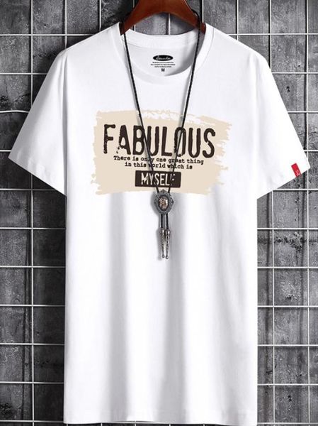 

mens t shirts clothes summer slim fit tshirt simple casual cotton tee tshirt for men streetwear fashion letter print black plus s7344797, White;black