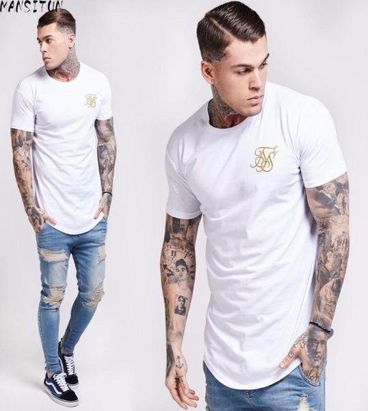 

2018 fashion summer west fitness t shirt men hip hop tshirts irregular curved hem short sleeved cotton sik silk tshirt2231449, White;black