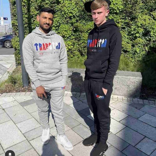 

2023 clothing mens sweatshirts tracksuits hoodies trapstar street trend brand towel embroidery letter ins womens loose sports casual suit pl, Black