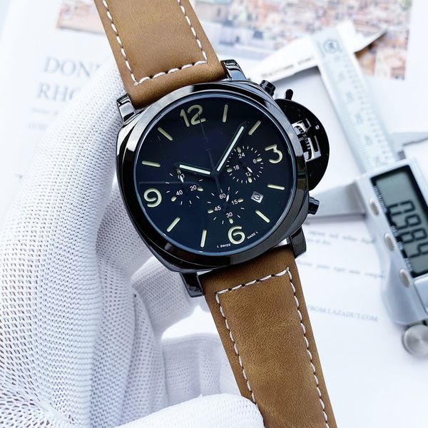 

designer's wristwatches running seconds quartz, super blue light, super luminous, cool fashion watch size 50mm thickness 12mm, Slivery;brown