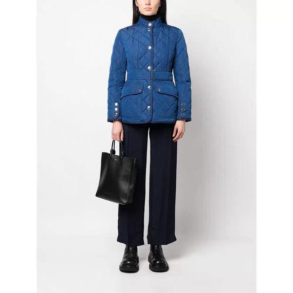 

european fashion brand autumn and winter diamond quilted coat, Black;brown